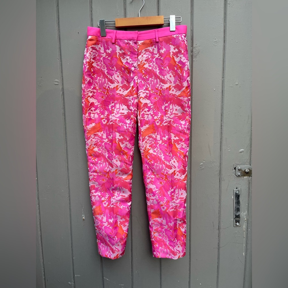 Pink Tartan Abstract Camo Cigarette Pant // Size 0 Barbie